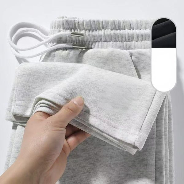 men's knit cargo pants white oversized straight leg trousers