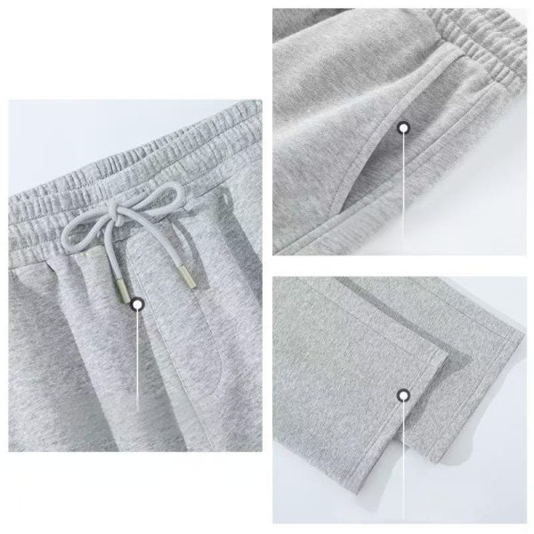 men's knit cargo pants white oversized straight leg trousers