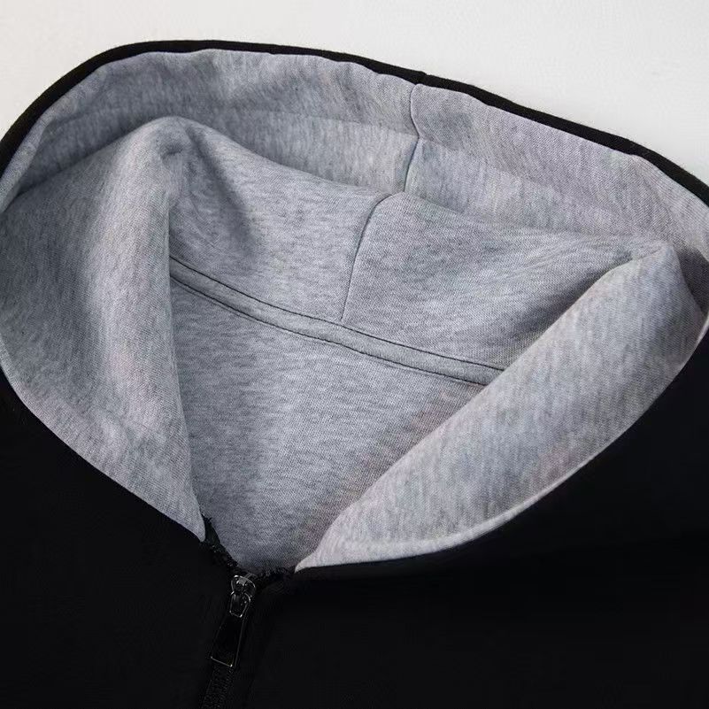 men's color block zip up hoodie black oversized casual jacket men's color block zip up hoodie black oversized casual jacket